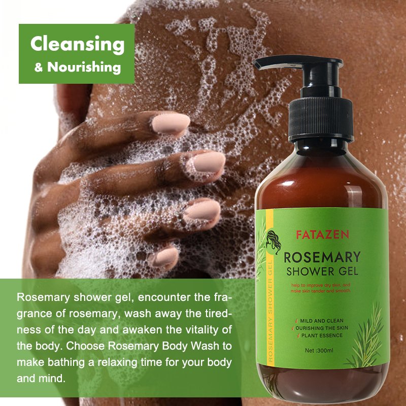 Private Label Skin care Products Natural Moisturizing Shower Gel Luxury Organic Body cleanser Rosemary Bath Shower Gel