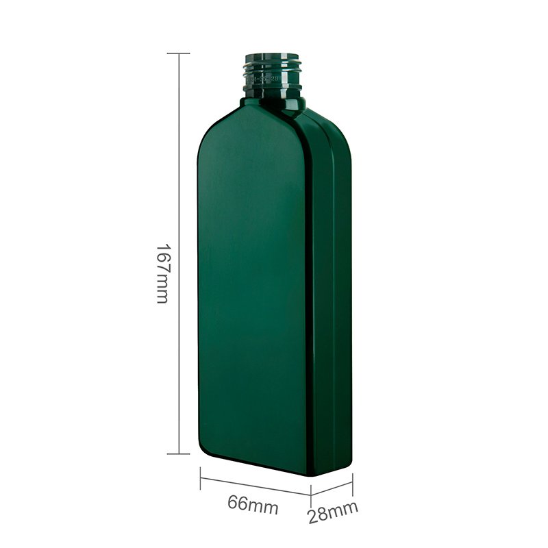High quality 225ml plastic rectangle liquid soap container green PET PCR RPET OBP eco friendly cosmetic packaging free sample