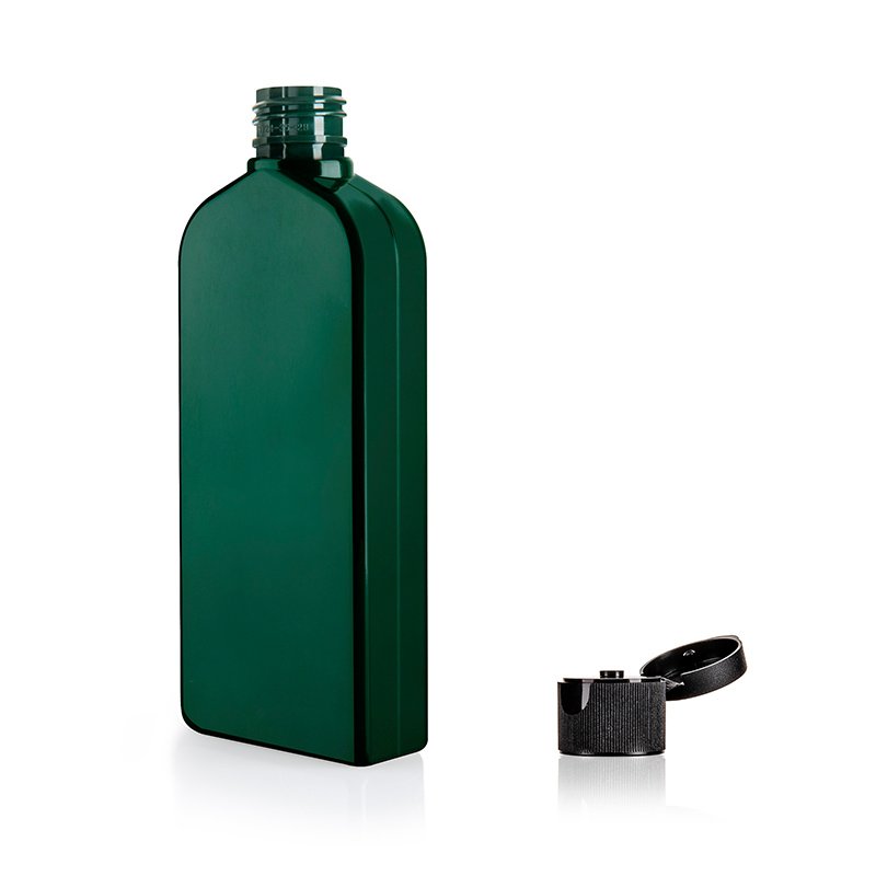 High quality 225ml plastic rectangle liquid soap container green PET PCR RPET OBP eco friendly cosmetic packaging free sample