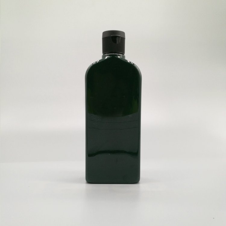 High quality 225ml plastic rectangle liquid soap container green PET PCR RPET OBP eco friendly cosmetic packaging free sample