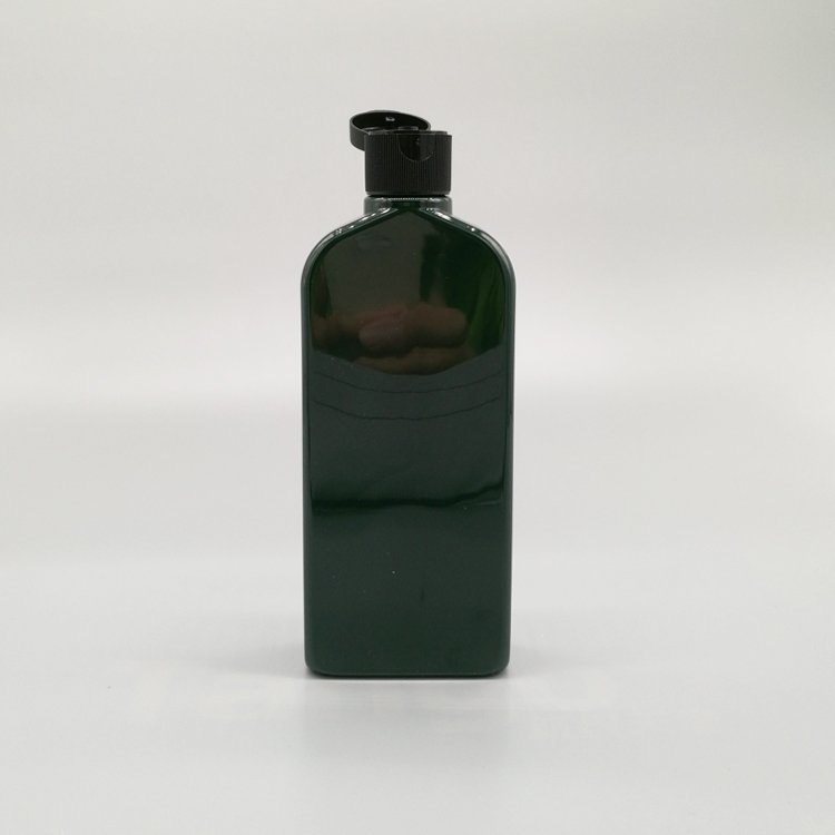 High quality 225ml plastic rectangle liquid soap container green PET PCR RPET OBP eco friendly cosmetic packaging free sample