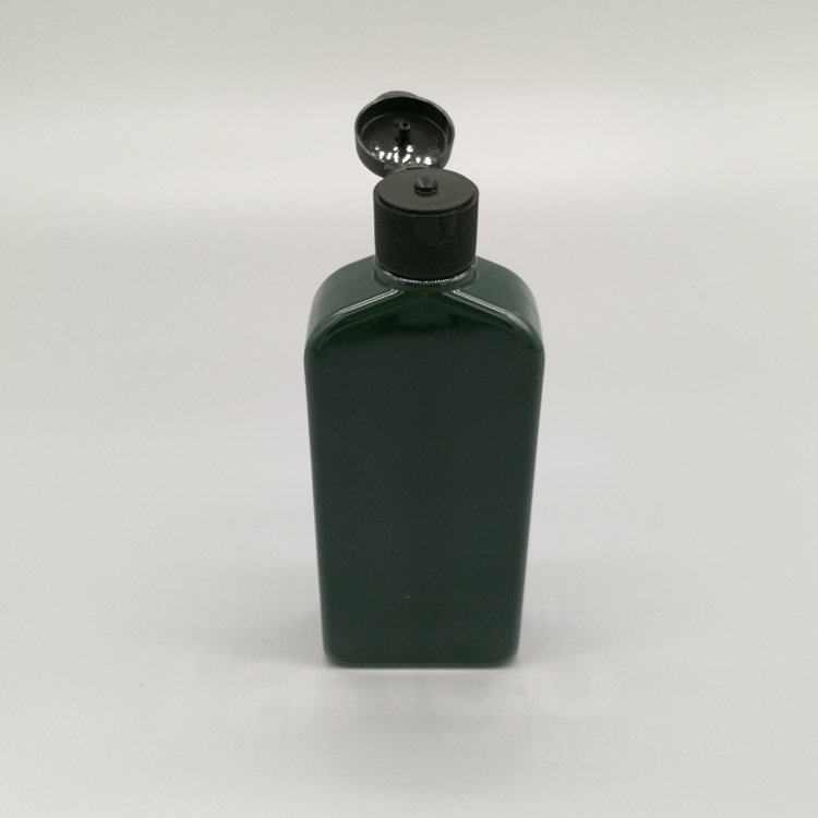 High quality 225ml plastic rectangle liquid soap container green PET PCR RPET OBP eco friendly cosmetic packaging free sample