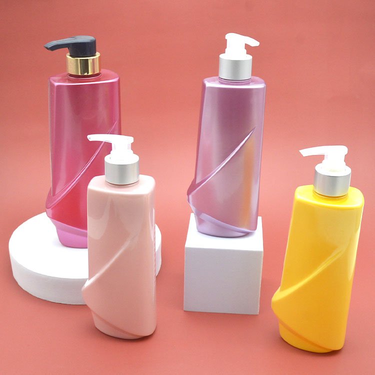 Plastic Luxury Empty for Hair Oil Bottles Applicator with Colored Lotion Pump 250ml Black 700ml Packaging Hair Oil Bottle PET