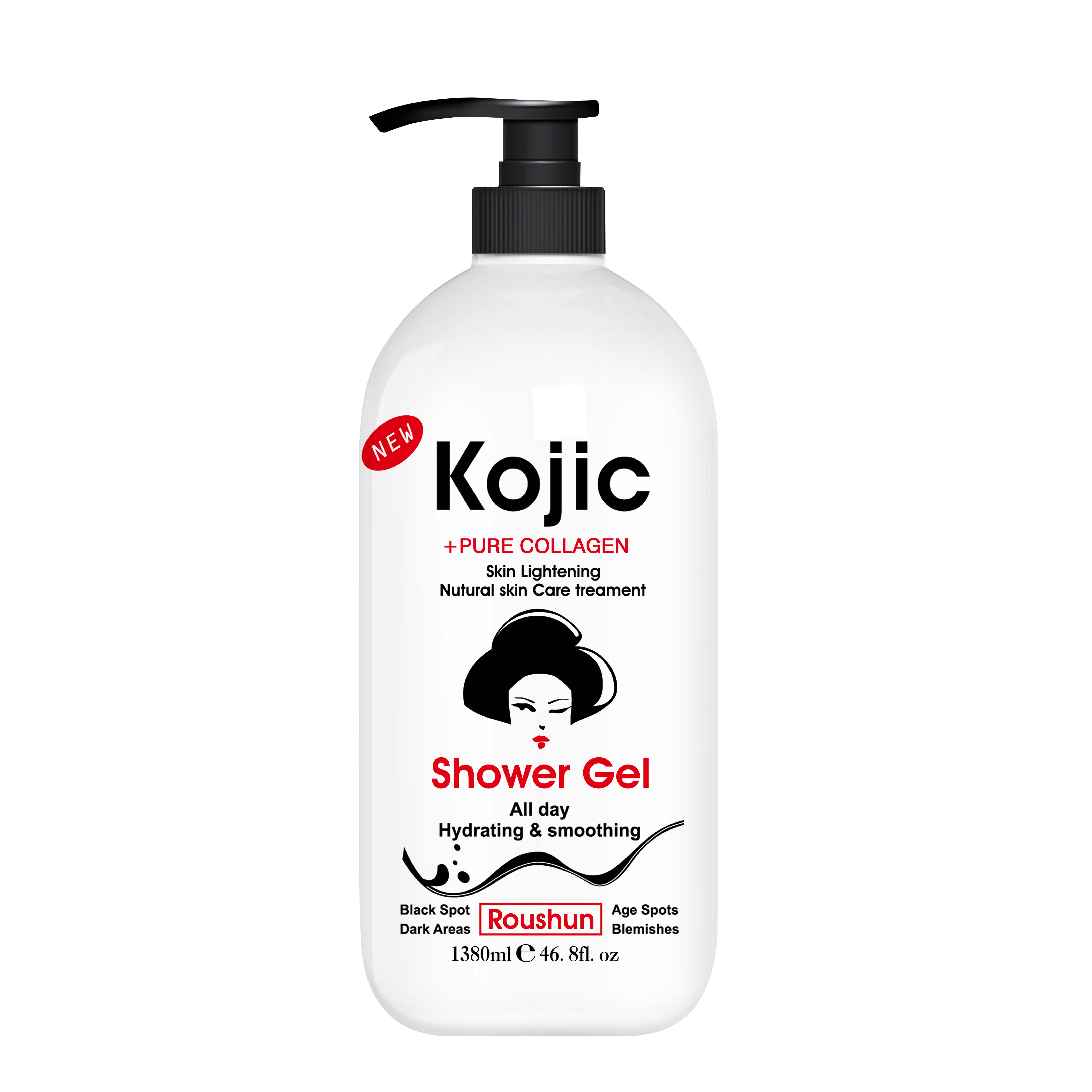 ROUSHUN Pure Collagen Skin Lightening Kojic Shower Gel