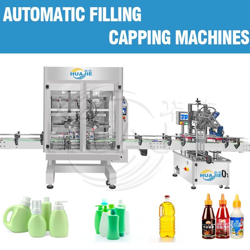 HUAJIE Automatic Piston Shampoo, Liquid Body Soap, Shower Gel Bottling/ Filling packing Machine price/Equipment/Line