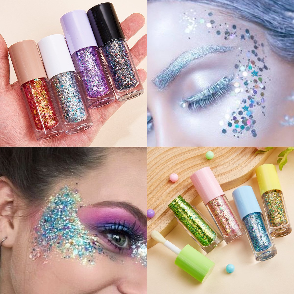 Wholesale Sparkling Platinum Galaxy Glitter Shower Gel Luminous Shimmer Flash Powder Liquid Eyeshadow for Sparkling Eyes