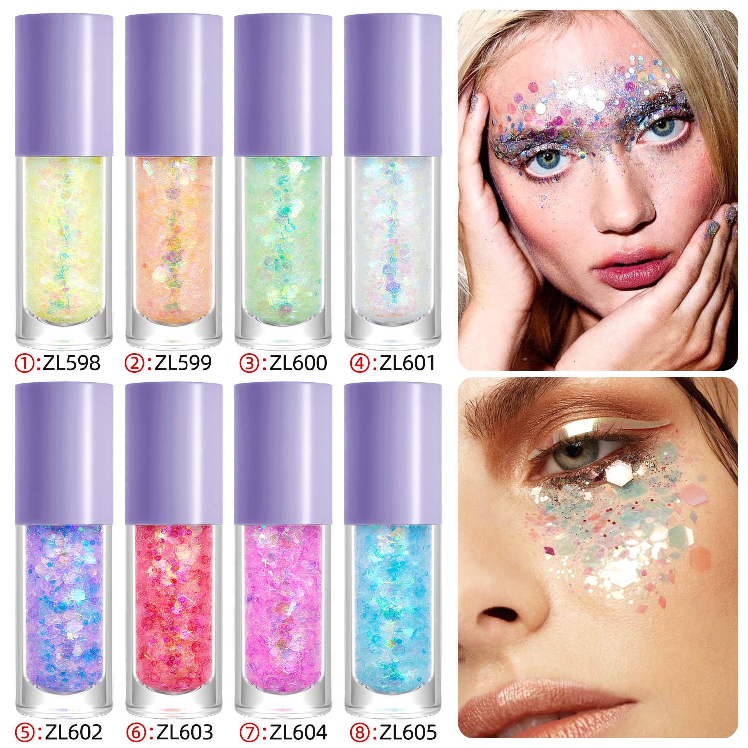 Wholesale Sparkling Platinum Galaxy Glitter Shower Gel Luminous Shimmer Flash Powder Liquid Eyeshadow for Sparkling Eyes