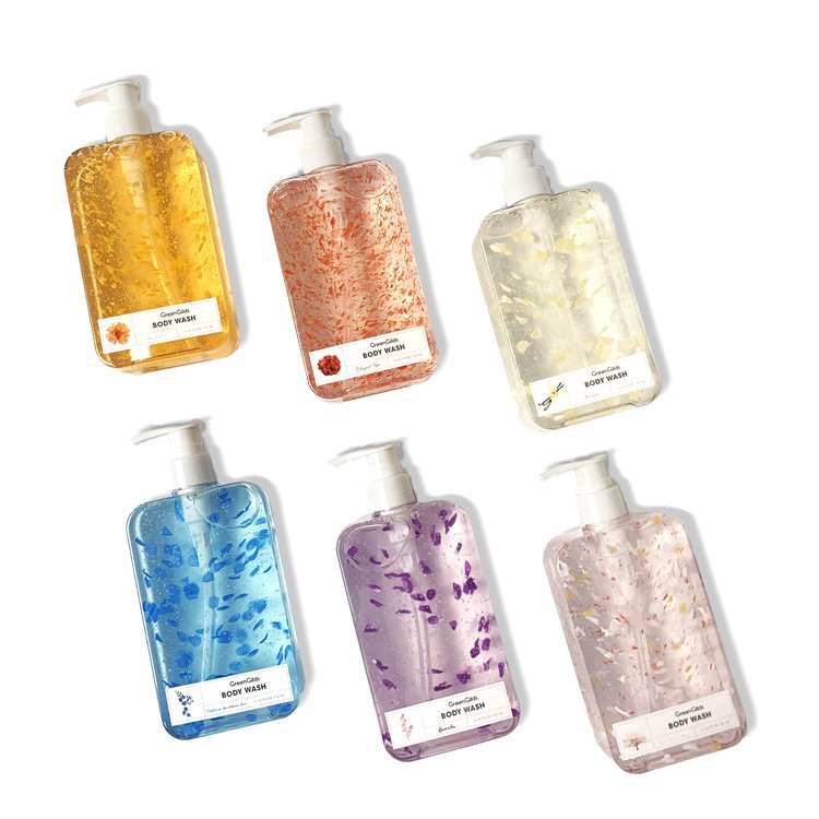 OEM Elegant Long Lasting Fragrance 330ml Natural Moisturizing Body Wash Gel with Petals