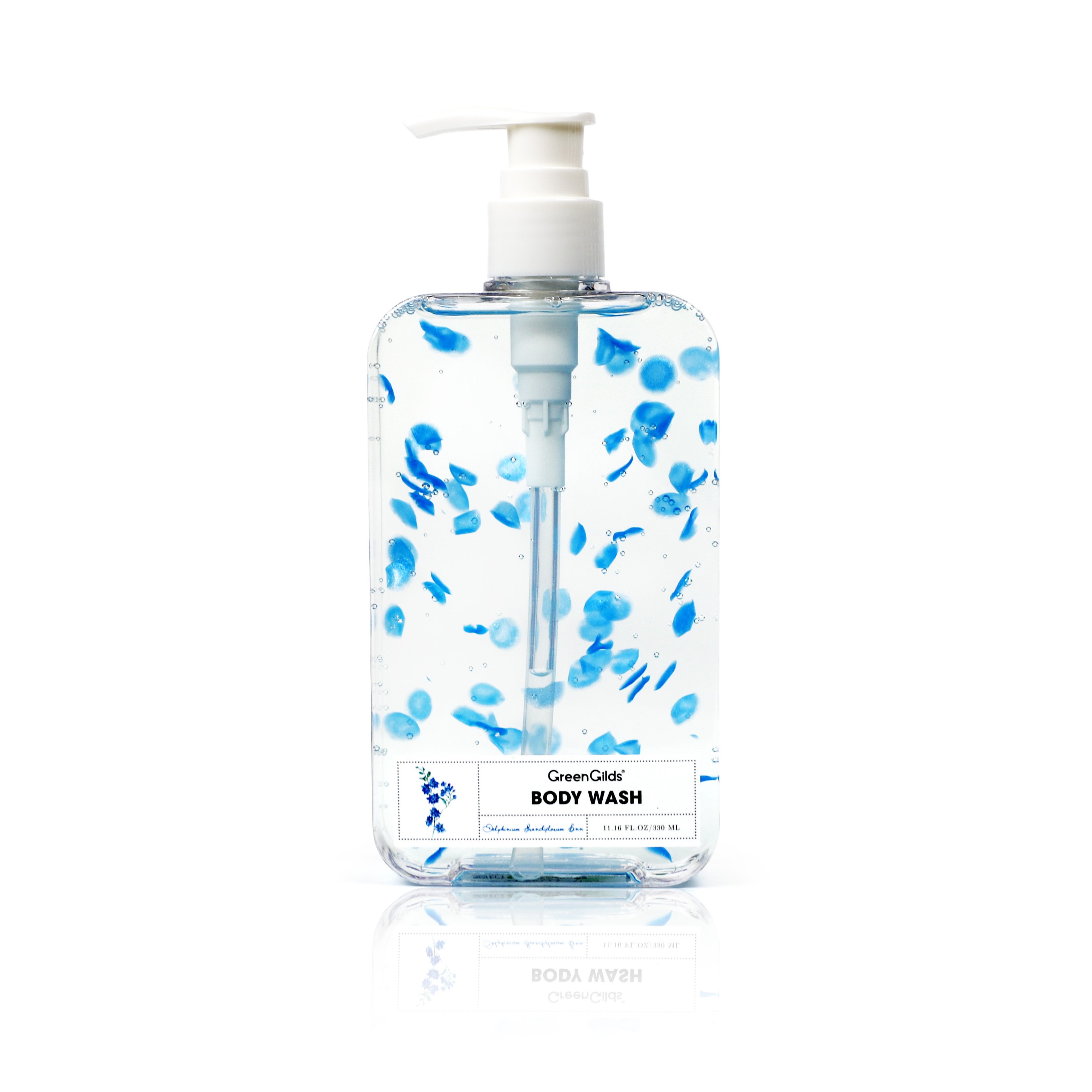 OEM Elegant Long Lasting Fragrance 330ml Natural Moisturizing Body Wash Gel with Petals