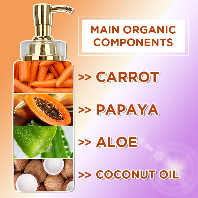 Unbranded Shower Gel Cruelty-free Skin Revitalizer Bleaching and Hyaluronic acid Carrot Skin Lightening Shower Gel Custom
