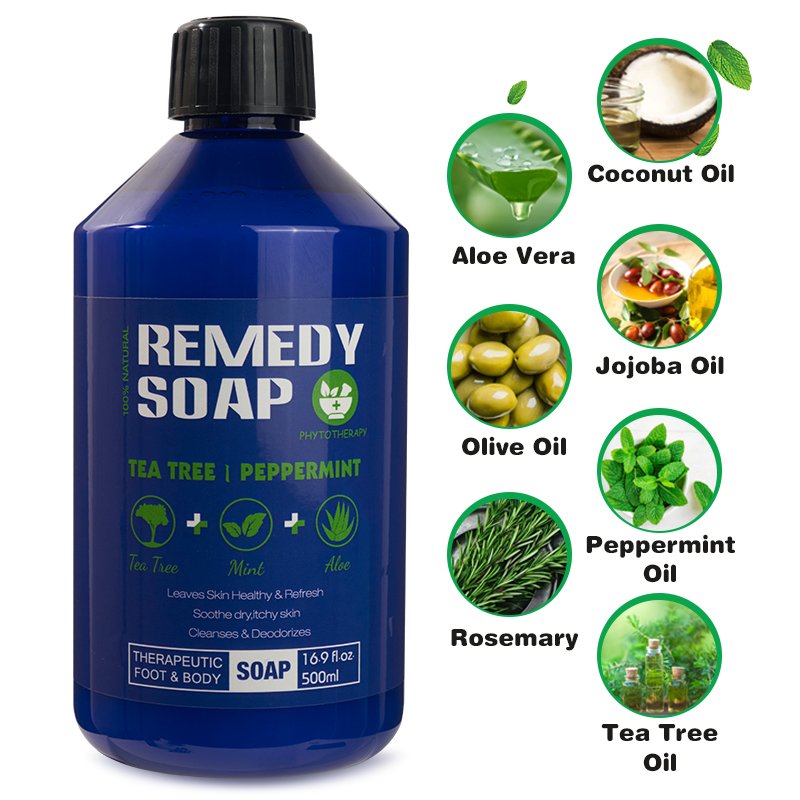 Private Label Body Care Products Body Wash Healing Cleansing Soap Tea Tree Oil Nourishing OEM Shower Gel For Soothes Itchy Skin