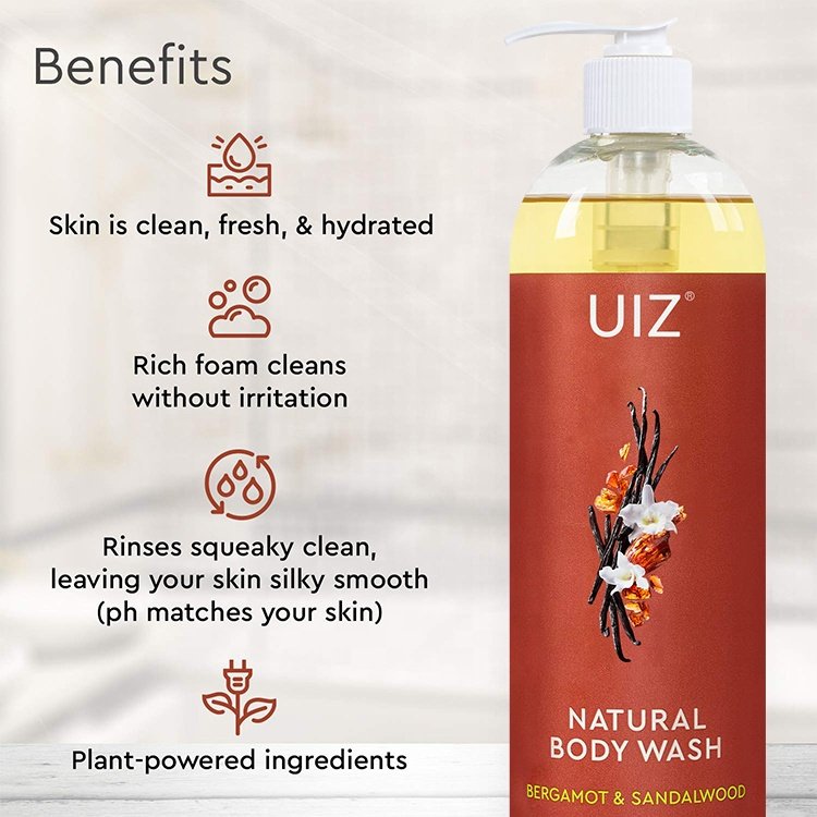 Sandalwood Bergamot Body Wash Gently Removes Dead Skin Refreshing Nourishing Scented Hotel Liquid Shower Gels Wholesale