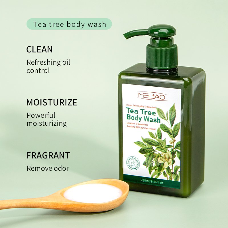 Body Acne Treatment Skin Deep Clean Tea Tree Oil Body Wash Lotion Moisturizing Bath Shower Gel