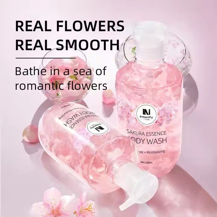 Own logo Herbal Natural Skin Whitening Lightening Liquid Vitamin C Body Wash Shower Gel Lotion