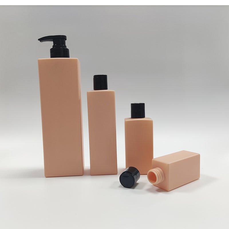 Luxury Square Plastic Gel Hair Shampoo Bottle Empty Body Lotion Hand Wash Pump Bottle