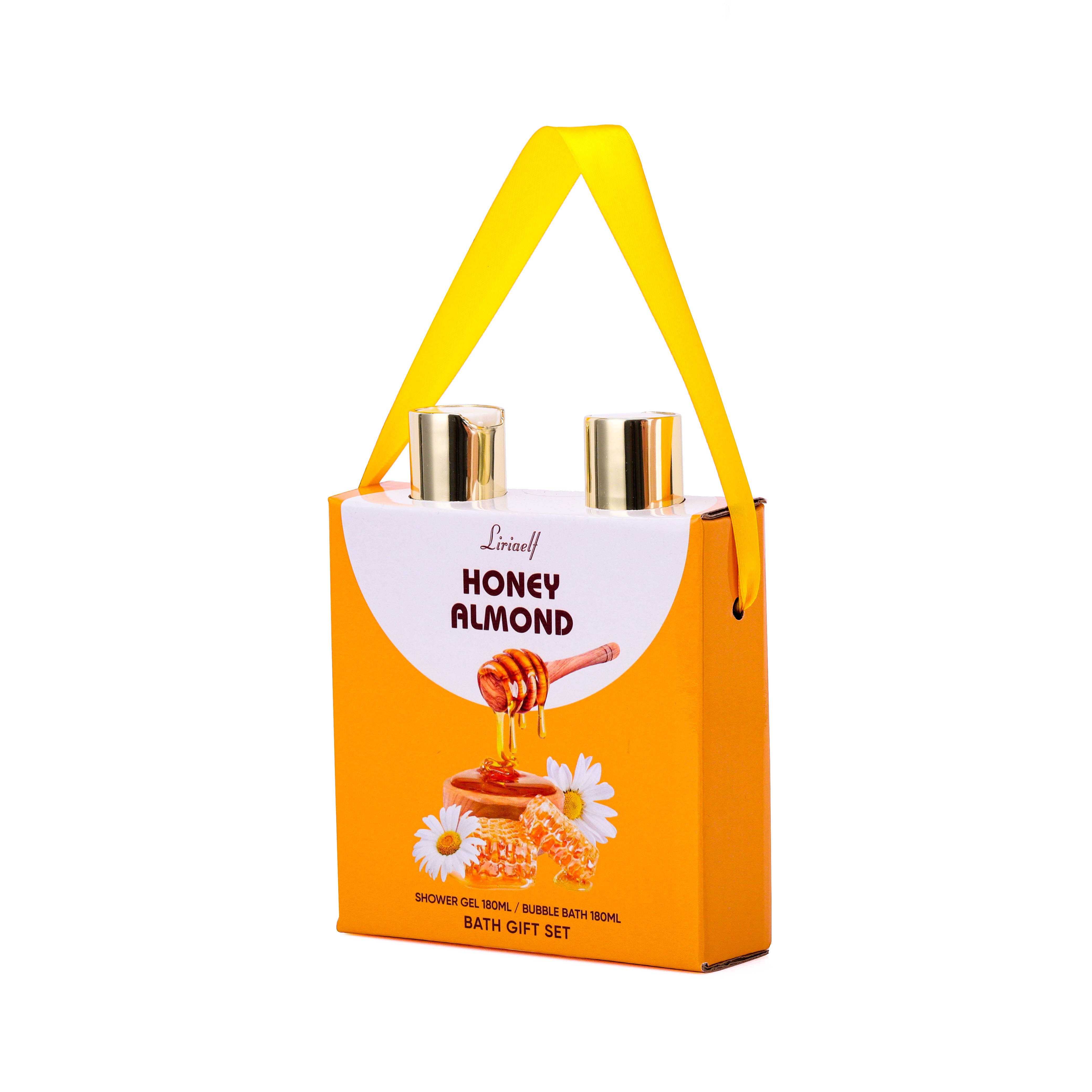 New design 180ml honey almond shower gel bubble bath spa gift sets for women