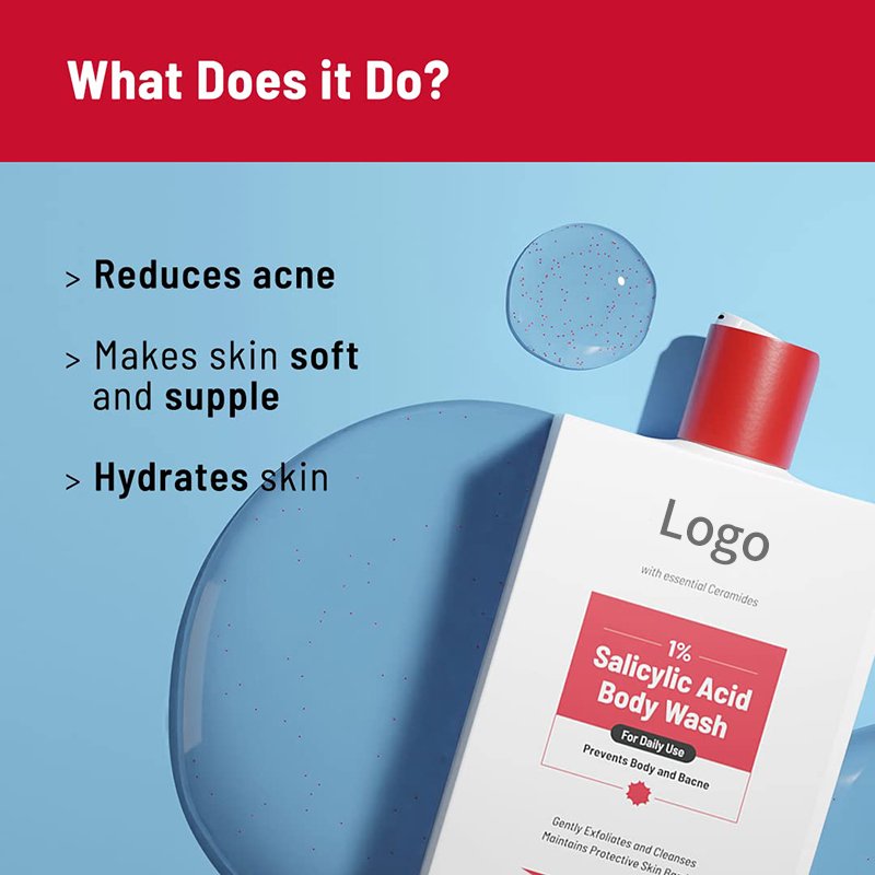 Wholesale SLS And Paraben Free Anti Eczema Moisturizing Shower Gel Remove Dead Skin Salicylic Acid Body Wash