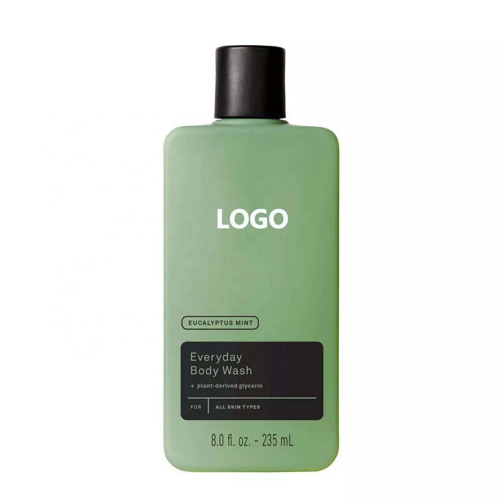 Refreshing Everyday Body Wash Shower Gel For Male + Mint Deep Exfoliating Face Cleanser + Lightweight Face Lotion For Men