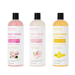 Pink Sea Salt + Rose Water;Peach + Jasmine;Vitamin C + Aloe