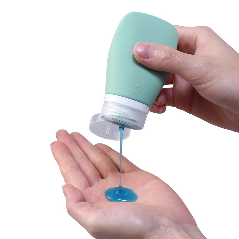Custom 4-in-1 90/60ml Portable Reusable Travel Toiletry Containers Cosmetic Bottles Shampoo Silicone Travel Size Bottles Kit Set