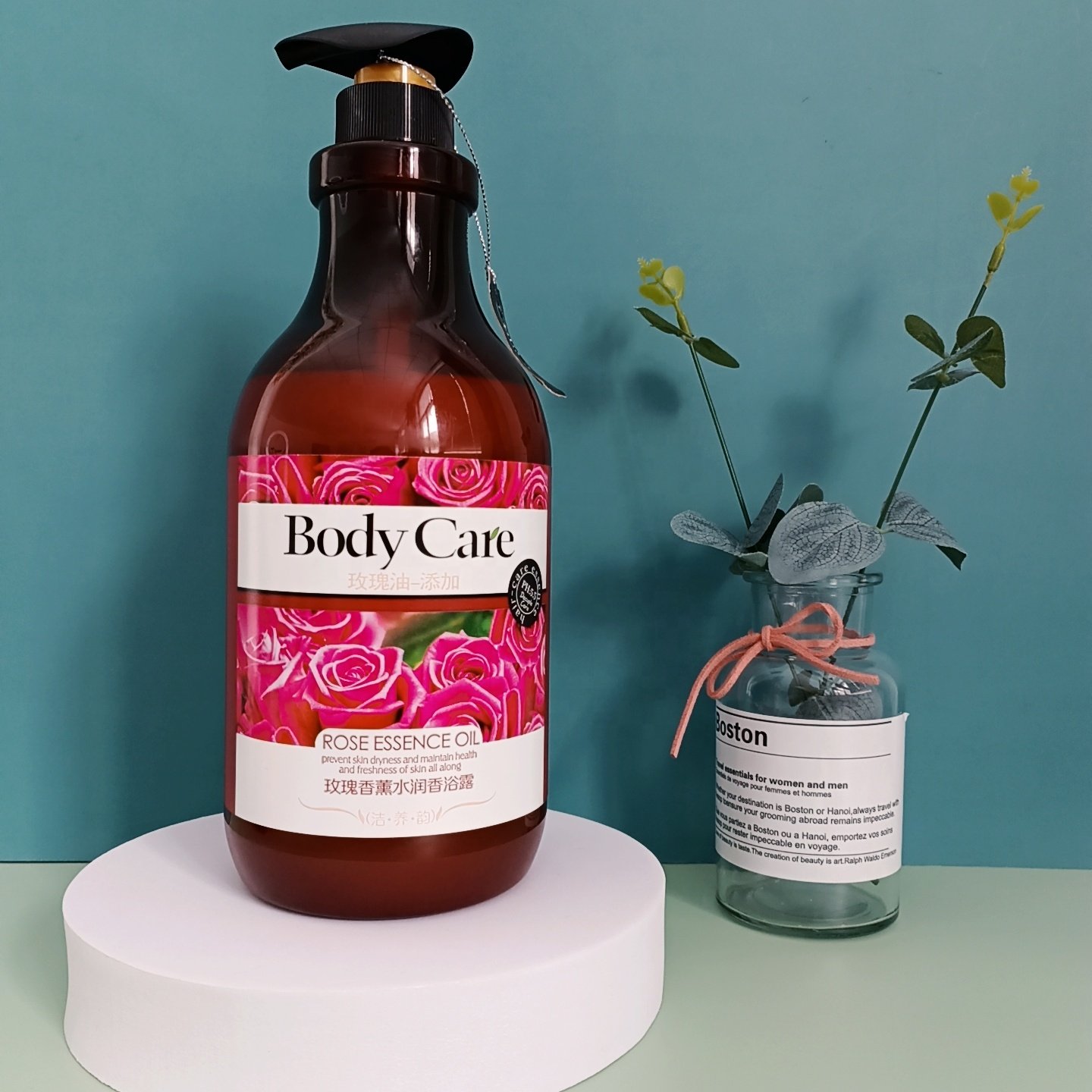OEM/ODM Private Label Shower Gel Rose Fragrance Foaming Body Wash Organic Flower Bath Set Whitening Shower Gel