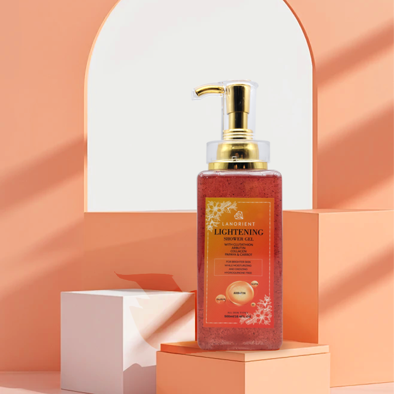 OEM Custom Logo Vitamin C Whitening Shower Gel Exfoliating Skin Moisturizing Lightening Body Wash Wholesale