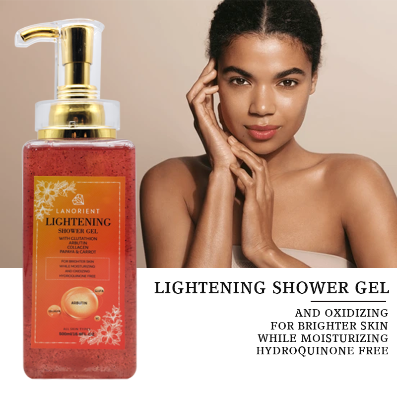 OEM Custom Logo Vitamin C Whitening Shower Gel Exfoliating Skin Moisturizing Lightening Body Wash Wholesale