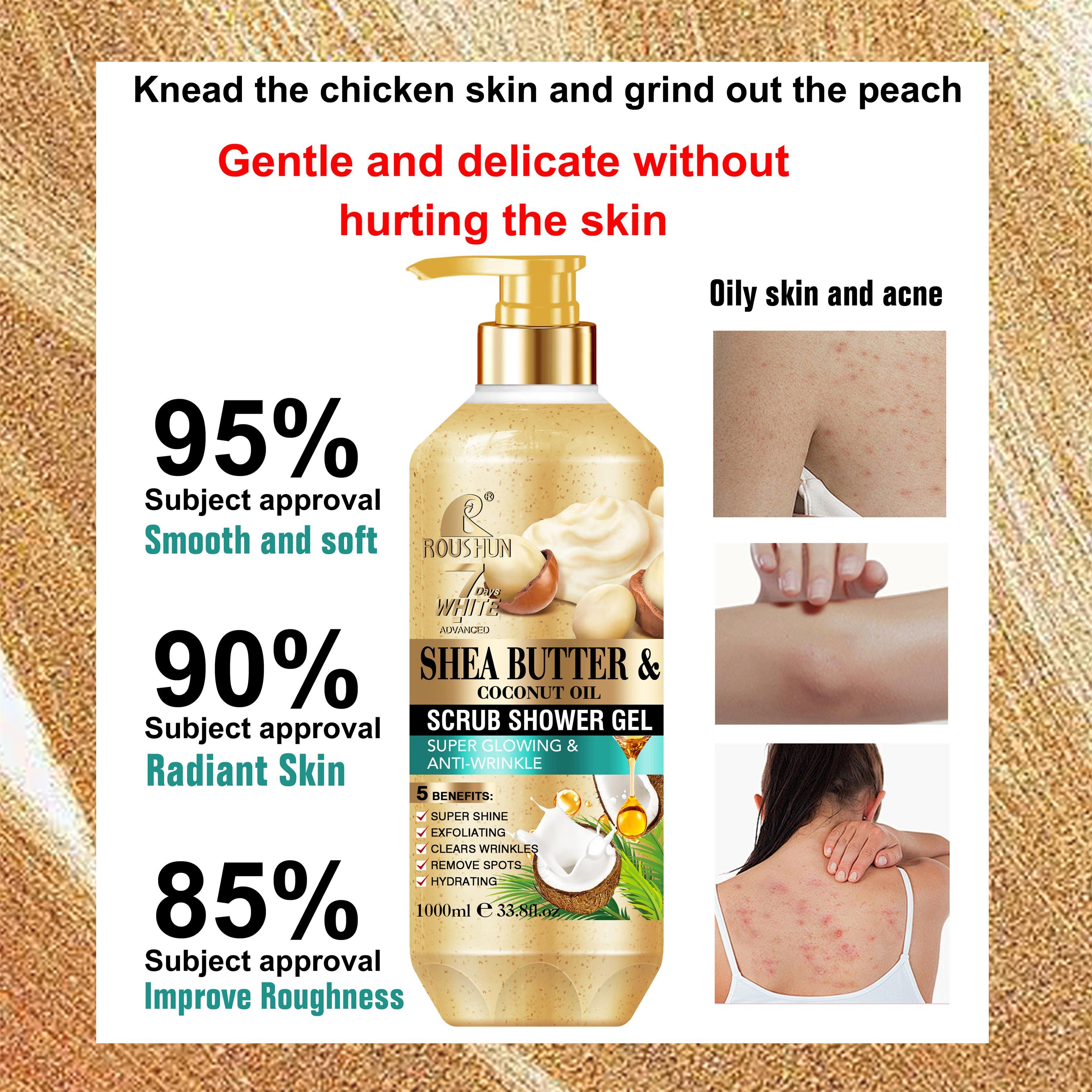 ROUSHUN Scrub Shower Gel Shea Butter Coconut Oil Shower Gel