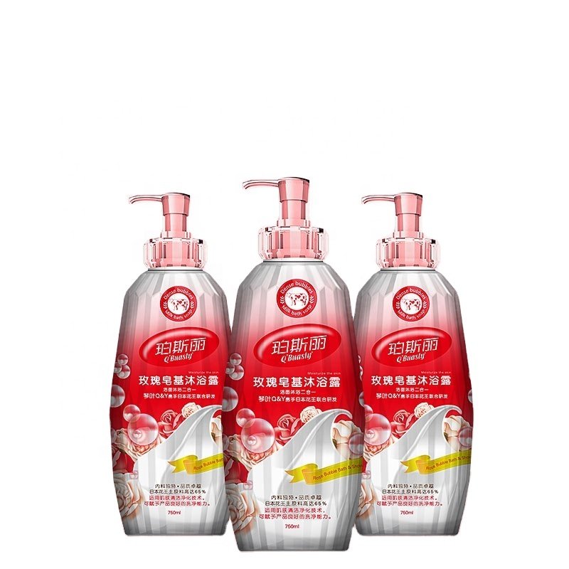 QINYE OEM Private Label goat milk peach fragrance deep moisturizing body wash variety 6 pack shea butter whitening shower gel