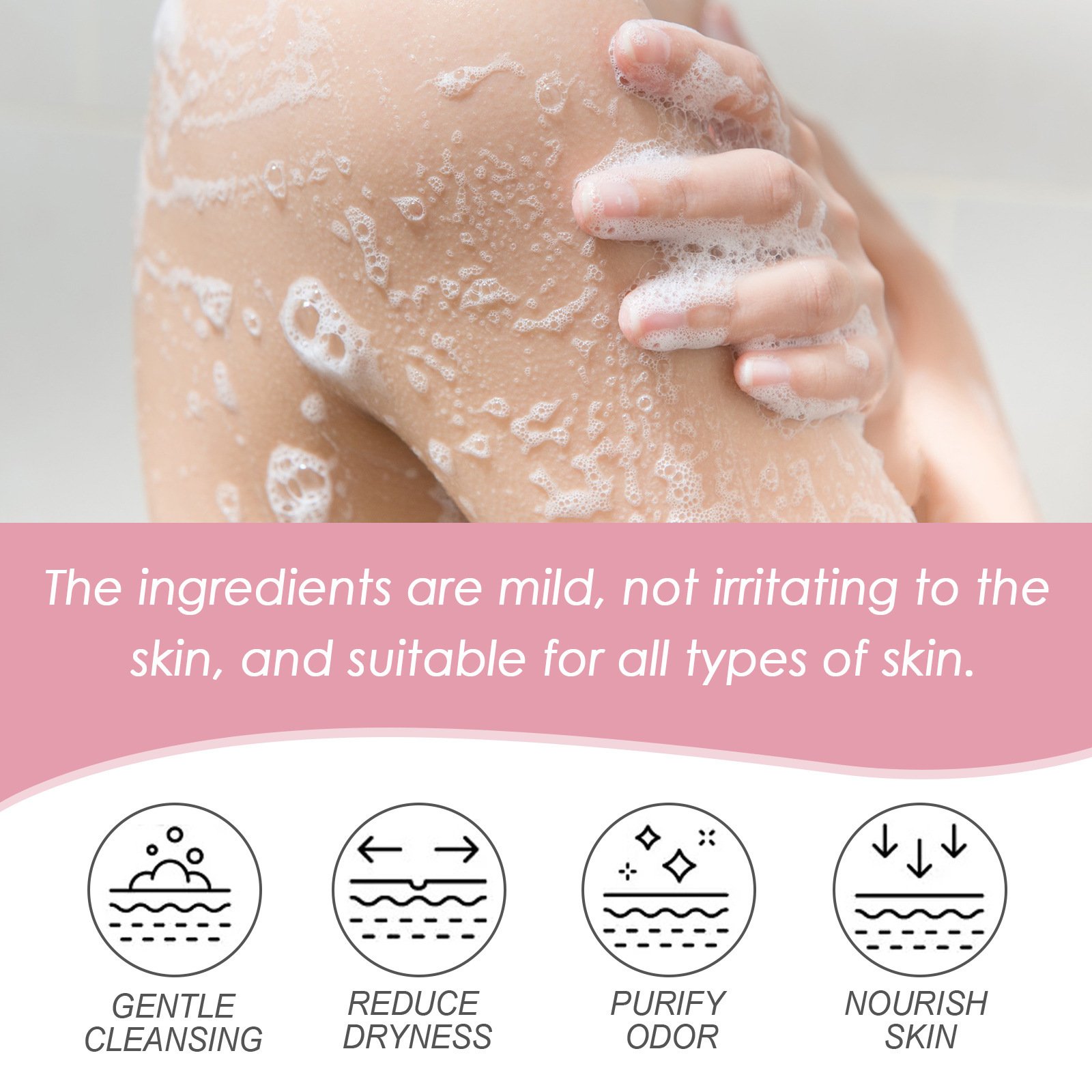 Onion Biotin Rosemary Body Wash Gentle Cleansing Odor Reducing Dryness Refreshing Moisturizer Shower Gel
