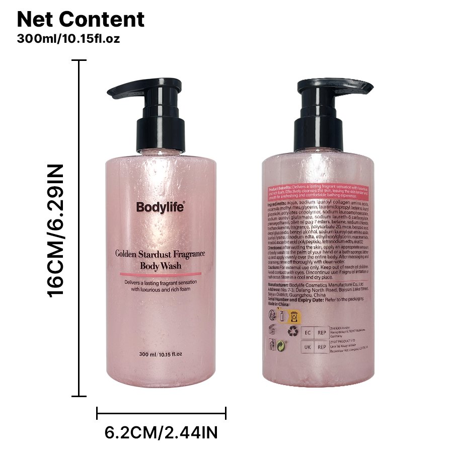 Pink Fragrance 300ml Body Wash Mild Skin-Friendly Shower Gel Long-Lasting Deep Cleansing Moisturizing Nourishing Moisturizer