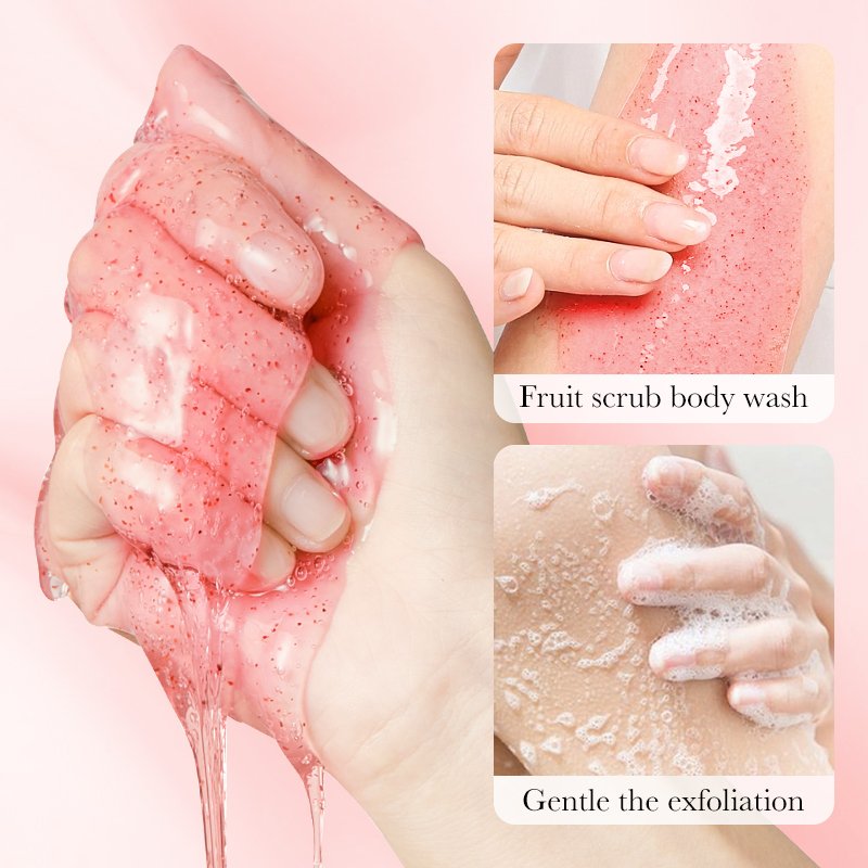OEM SADOER Organic Fruit Vitamin C Brightening Body Wash Wholesale Exfoliating Whitening Refreshing Skin Body Care Shower Gel