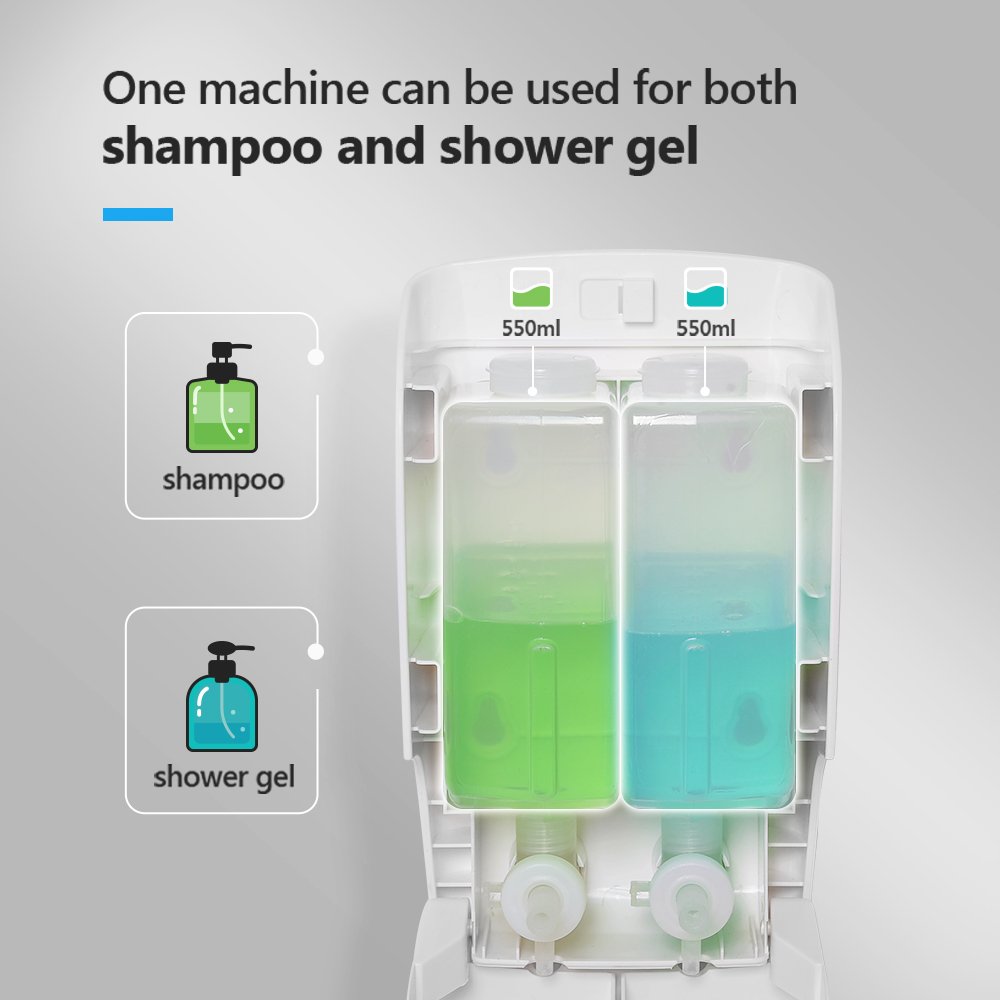 hotel bathroom Wall Mount key control 1100ML Manual Hand Liquid Shampoo Shower Gel Dispenser