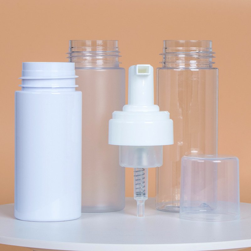 foaming bottle 100ml 120ml 150ml 200mlPET cosmetic liquid soap dispenser with foam pump bottle