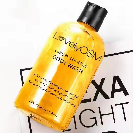 OEM ODM Private Label 24K Gold Natural Organic Scent Long Lasting Cleansing Body Skin Care Set Whitening Moisturizing Body Wash