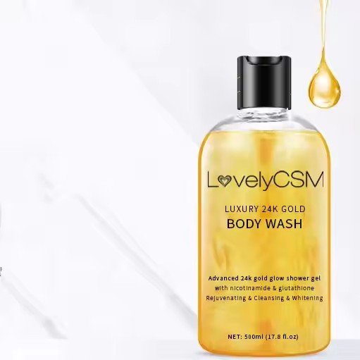 OEM ODM Private Label 24K Gold Natural Organic Scent Long Lasting Cleansing Body Skin Care Set Whitening Moisturizing Body Wash