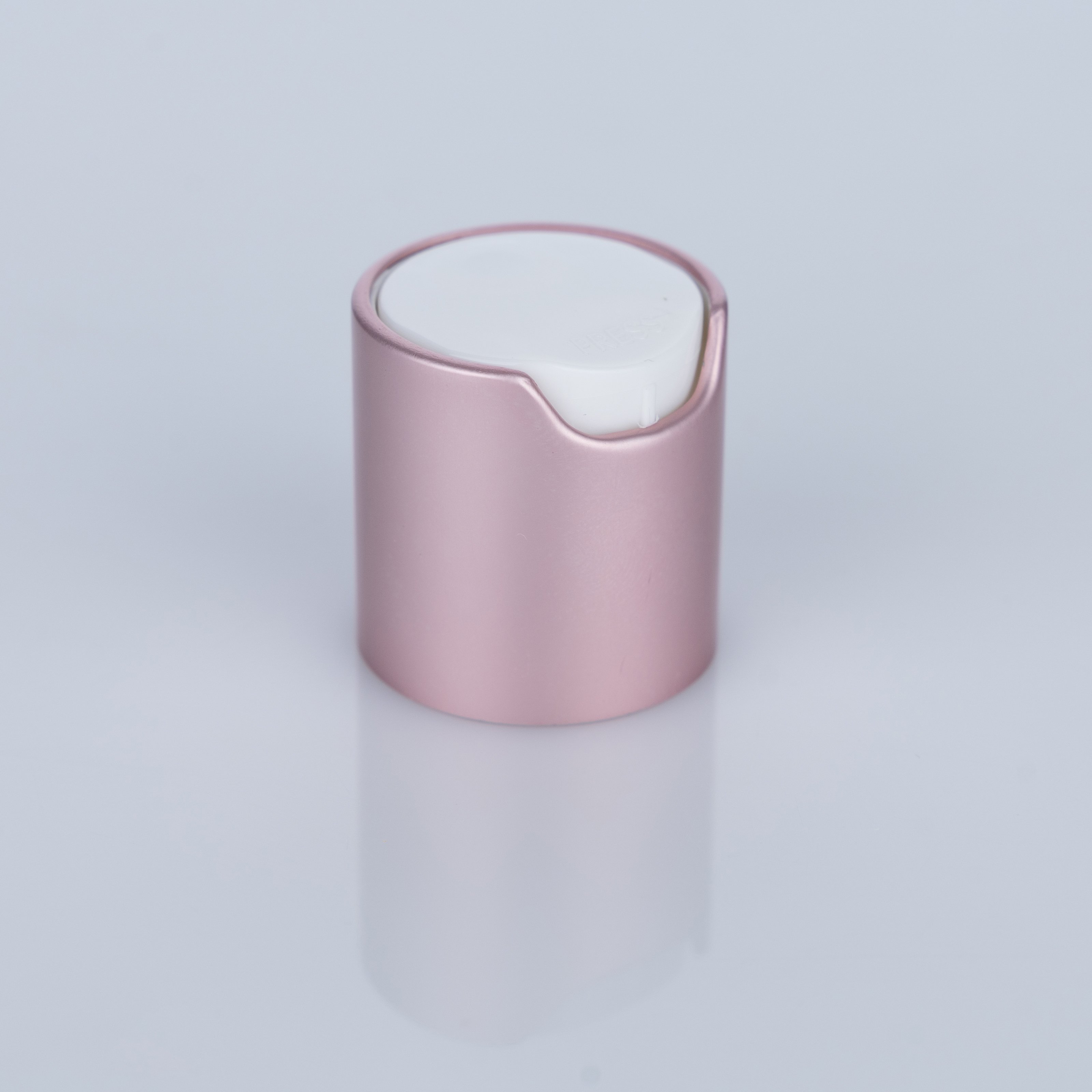 24/410 Matte Gold Pink Disc Top Cap Aluminum Plastic Cap For Plastic Lotion Shampoo Shower Gel Bottle