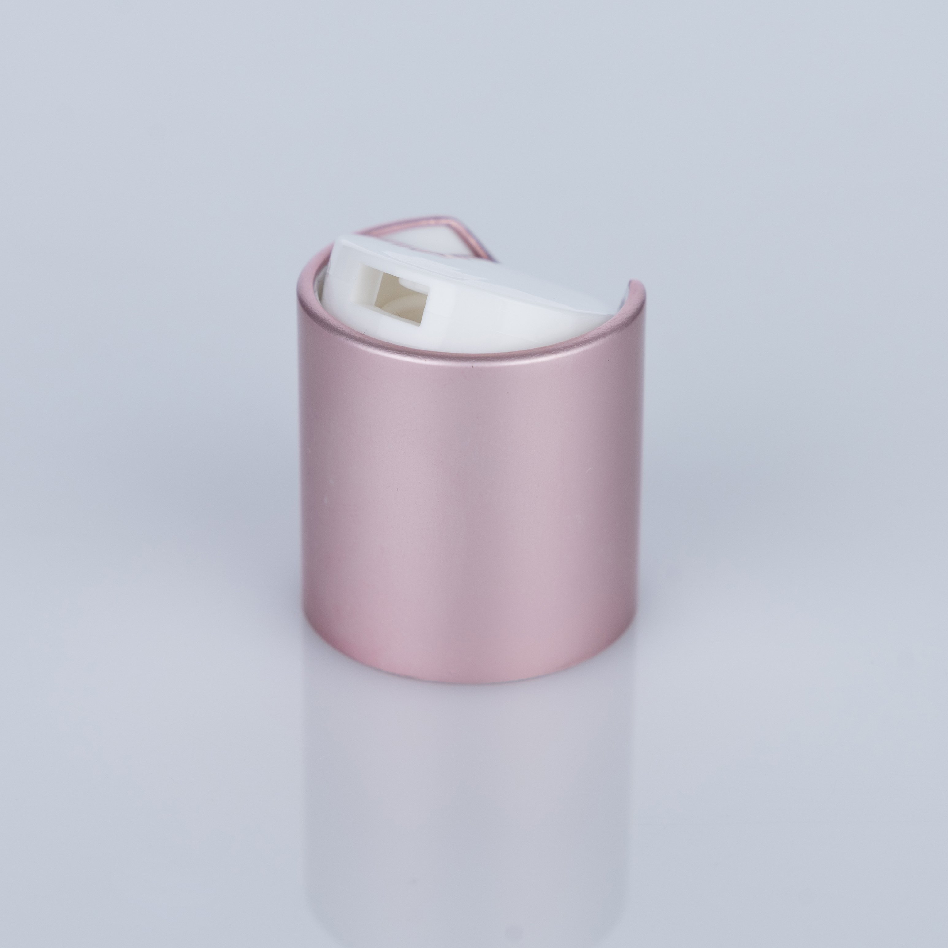 24/410 Matte Gold Pink Disc Top Cap Aluminum Plastic Cap For Plastic Lotion Shampoo Shower Gel Bottle
