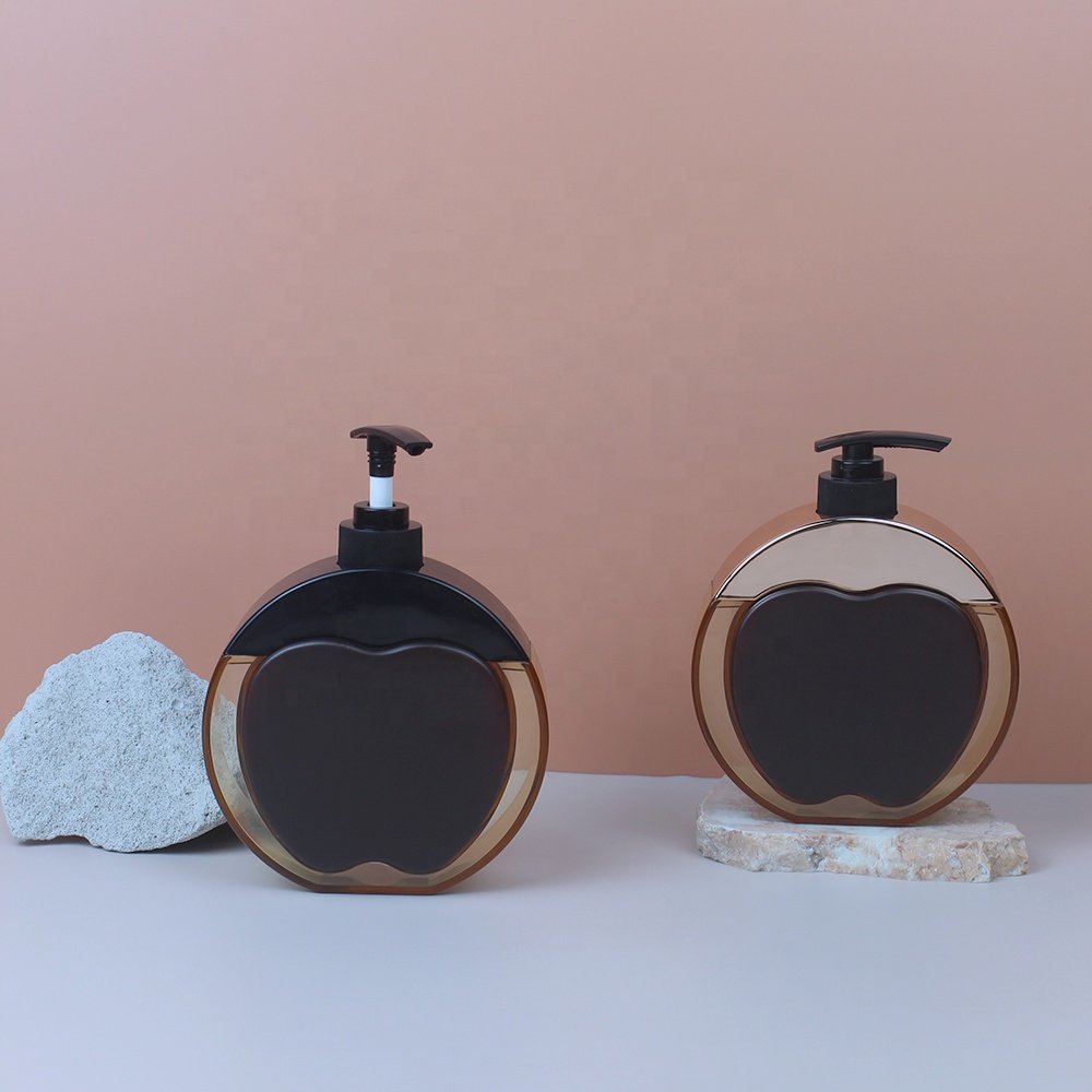 New Arrivals 300ml round Unique Heart Shape bottle plastic shampoo bottle for hair conditioner shower gel