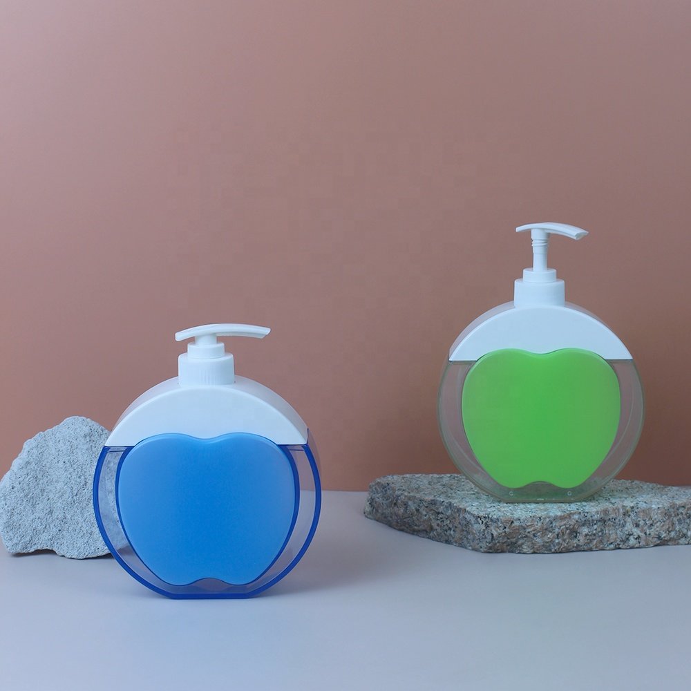 New Arrivals 300ml round Unique Heart Shape bottle plastic shampoo bottle for hair conditioner shower gel