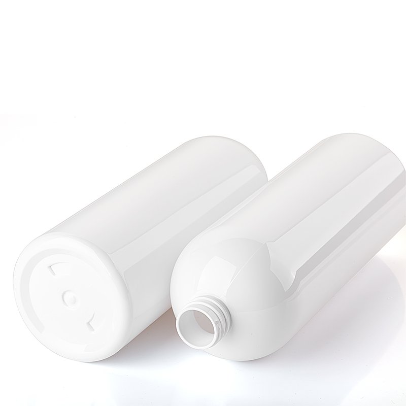 Eco friendly custom big capacity empty shampoo 250ml 500ml 1000ml PET RPET round body lotion shower gel bottle plastic bottle