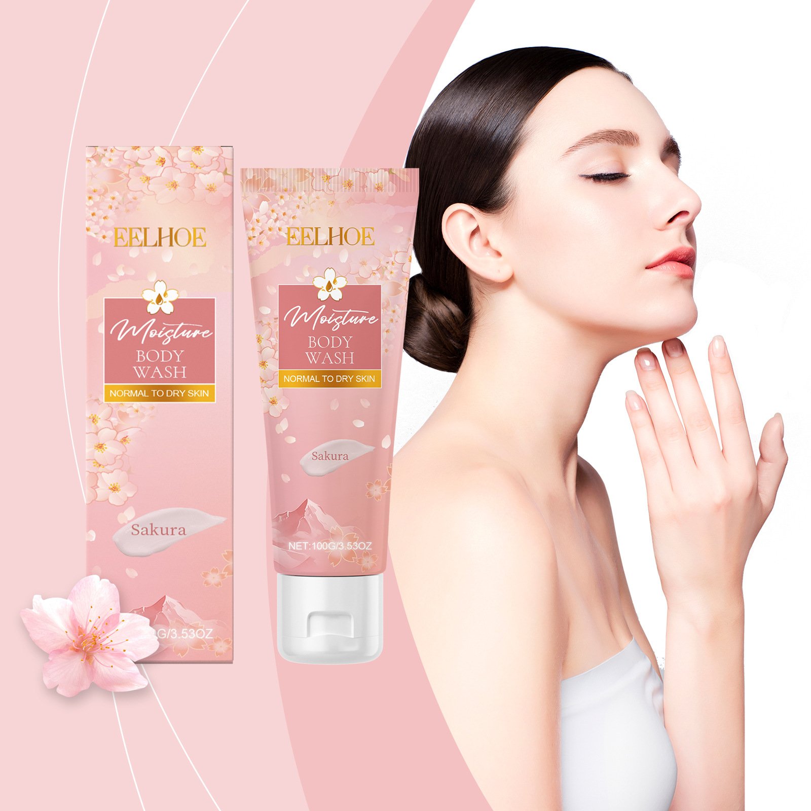 Gentle cleansing body moisturizing hydrating long-lasting fragrance cherry blossom moisturizing fragrance shower gel