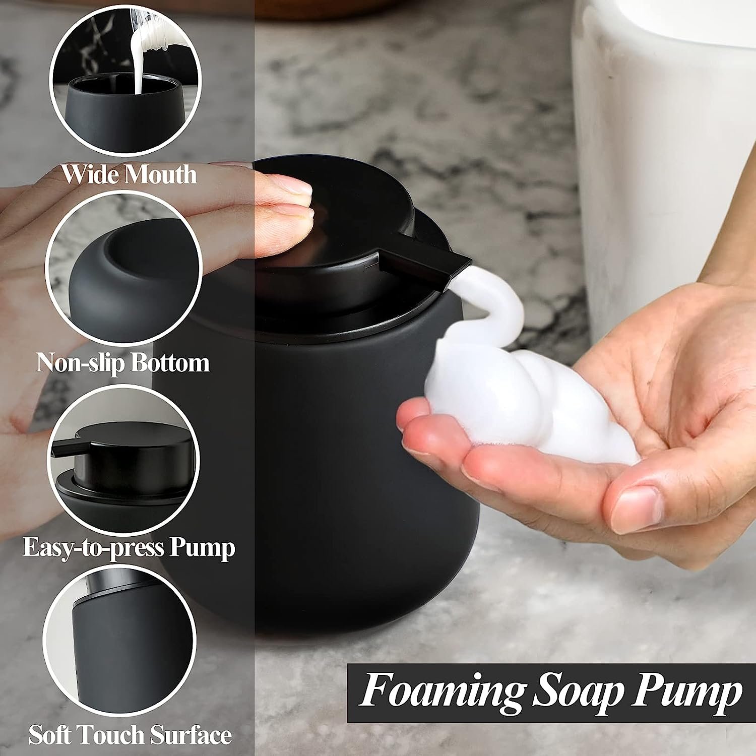 Minimalist Ceramic Liquid Soap Dispenser Set with Gold Pump - Shower Gel & Foam Soap Dispenser - Bathroom Accessories OEM ODM