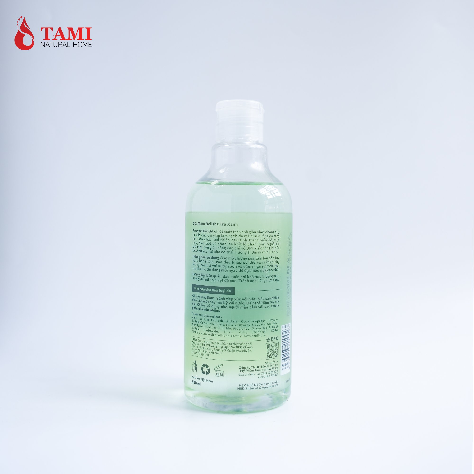 Belight Green Tea Moisturizing Shower Gel from Vietnam Premium Quality Body Wash with Whitening Feature Custom Packing