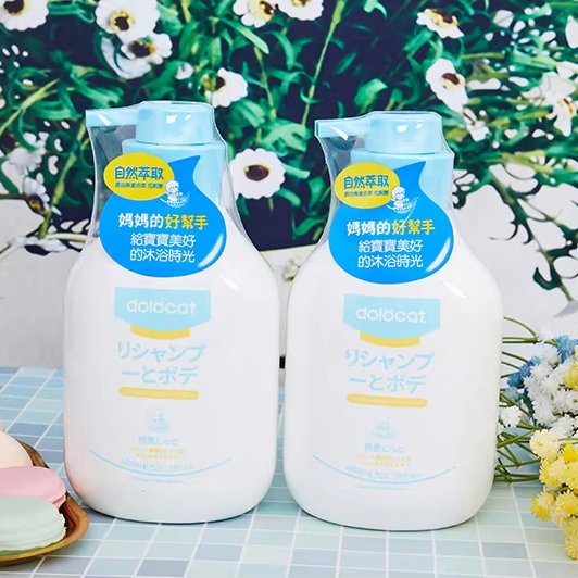 Private Label Duolecat Hair Shampoo and Bath Lotion Body Wash 2 In 1 Oat Extract Milk Nourishing Soothing Shower Gel For Kids
