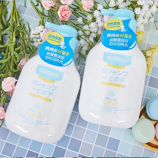 Private Label Duolecat Hair Shampoo and Bath Lotion Body Wash 2 In 1 Oat Extract Milk Nourishing Soothing Shower Gel For Kids