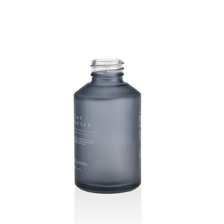 Body Lotion Pump Hair Oil Body Oil Cleanser Hand Wash Glass Bottle Cosmetic Screen Printing 120ml 4oz 300ml Matte Frosted Blue