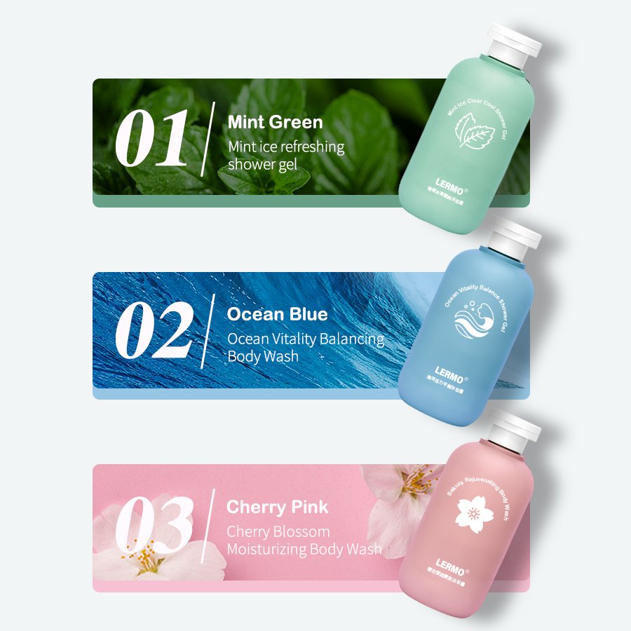 LERMO Body Care Mint Sakura Sea salt cool Fragrance Silky Shower Gel White Shower Gel silky Shower Gel hot summer