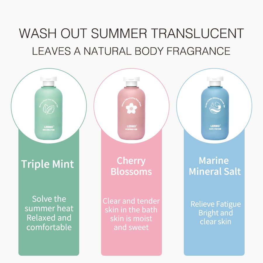 LERMO Body Care Mint Sakura Sea salt cool Fragrance Silky Shower Gel White Shower Gel silky Shower Gel hot summer
