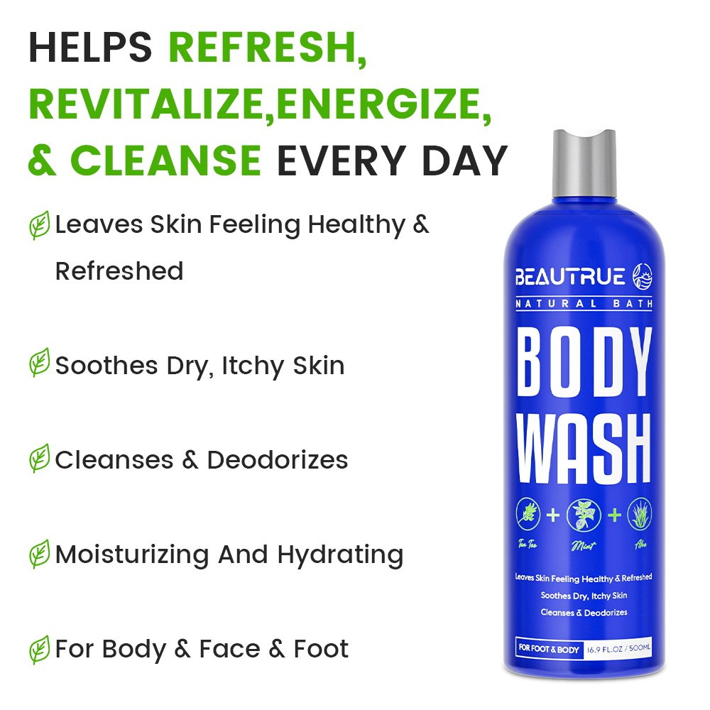 Natural Bath Soap Tea Tree Mint Aloe Rosemary Body Wash Shower For Men And Women Cleaning Nourishing Smooth Deodorizes Body Wash